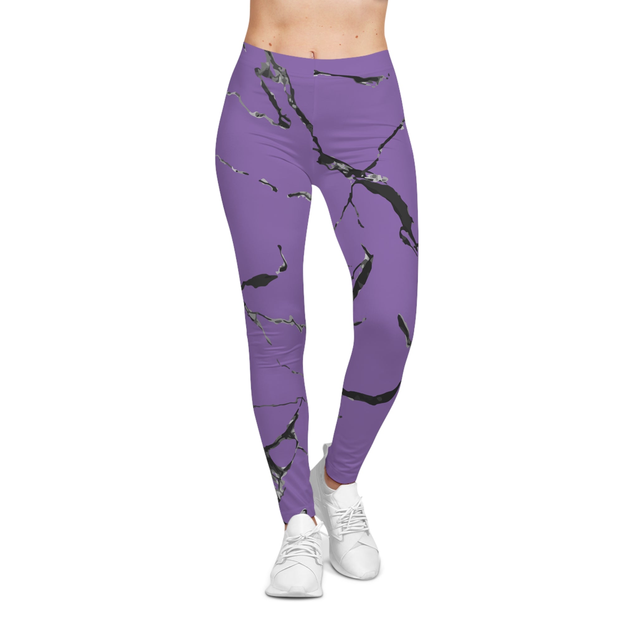 Trendy Women's Leggings in Purple Marble, Fashion Leggings, Athletic Wear, Everyday Comfort, Activewear, Gift Idea